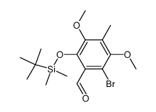 2-bromo-6-((tert-butyldimethylsilyl)oxy)-3,5-dimethoxy-4-methylbenzaldehyde Structure
