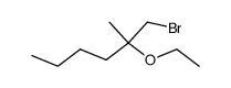 2-ethoxy-1-bromo-2-methyl-hexane Structure