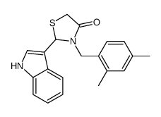 3-[(2,4-dimethylphenyl)methyl]-2-(1H-indol-3-yl)thiazolidin-4-one Structure