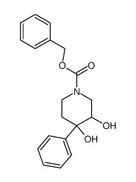 benzyl 3,4-dihydroxy-4-phenylpiperidine-1-carboxylate结构式