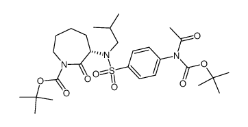 (3S)-3-{[4-(acetyl-tert-butoxycarbonyl-amino)-benzenesulfonyl]-isobutyl-amino}-2-oxo-azepane-1-carboxylic acid tert-butyl ester Structure