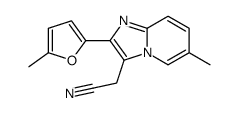 2-[6-methyl-2-(5-methylfuran-2-yl)imidazo[1,2-a]pyridin-3-yl]acetonitrile结构式