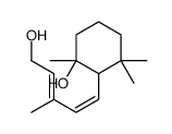 2-(5-hydroxy-3-methylpenta-1,3-dienyl)-1,3,3-trimethylcyclohexan-1-ol结构式