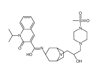 N-[(3-endo)-8-{(2S)-2-Hydroxy-3-[4-(methylsulfonyl)-1-piperazinyl ]propyl}-8-azabicyclo[3.2.1]oct-3-yl]-1-isopropyl-2-oxo-1,2-dihyd ro-3-quinolinecarboxamide结构式