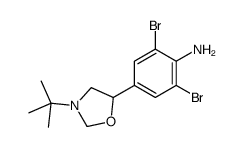 2,6-dibromo-4-(3-tert-butyl-1,3-oxazolidin-5-yl)aniline结构式