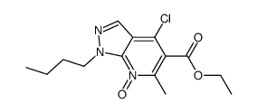 1-n-Butyl-4-chloro-6-methyl-7-oxide-1H-pyrazolo[3,4-b]pyridine-5-carboxylic acid ethyl ester结构式