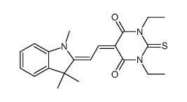 1,3-diethyl-5-[(1,3,3-trimethyl-indolin-2-yliden)-ethylidene]-2-thio-barbituric acid Structure