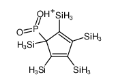 hydroxy-oxo-(1,2,3,4,5-pentasilylcyclopenta-2,4-dien-1-yl)phosphanium结构式