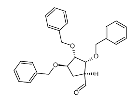 (1S,2R,3S,4R)-2,3,4-tris(benzyloxy)cyclopentanecarbaldehyde结构式