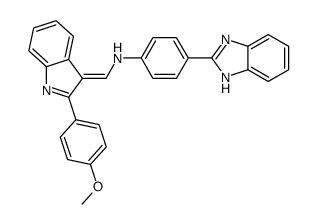 Benzenamine, 4-(1H-benzimidazol-2-yl)-N-((2-(4-methoxyphenyl)-1H-indol-3-yl)methylene)-结构式