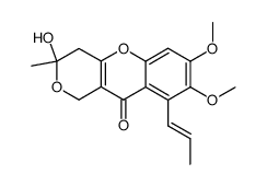 3,4-dihydro-3-hydroxy-7,8-dimethoxy-3-methyl-9-(prop-1-enyl)pyrano(4,3-b)(1)-benzopyran-10(1H)-one结构式