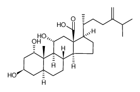 24-methylene-1α,3β,11α-trihydroxy-5α-cholestan-18-oic acid结构式