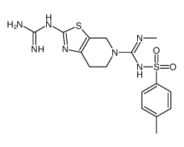 2-(diaminomethylideneamino)-N'-methyl-N-(4-methylphenyl)sulfonyl-6,7-dihydro-4H-[1,3]thiazolo[5,4-c]pyridine-5-carboximidamide结构式