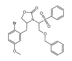 3-[2-(benzyloxy)-1-(phenylsulfonyl)ethyl]-4-(2-bromo-5-methoxybenzyl)-1,3-oxazolidin-2-one Structure