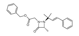 2-<((benzyloxy)carbonyl)methyl>-4-methyl-1-(2-methyl-4-phenylbut-3-en-2-yl)-1,2-diazetidin-3-one结构式