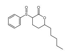 6-pentyl-3-(phenylsulfinyl)tetrahydro-2H-pyran-2-one结构式