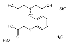 bis(2-hydroxyethyl)azanium,[2-(carboxylatomethylsulfanyl)phenoxy]antimony,dihydrate Structure