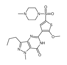 5-(2-甲氧基-5-(4-甲基哌嗪-1-基磺酰基)噻吩-3-基)-1-甲基-3-丙基-1H-吡唑并[4,3-d]嘧啶-7(6H)-酮结构式