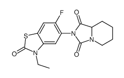 2-[3-ethyl-6-fluoro-2(3H)-benzothiazolon-5-yl]tetrahydroimidazo[1,5-a]-pyridine-1,3(2H,5H)-dione结构式