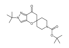 TERT-BUTYL 2'-TERT-BUTYL-7'-OXO-6',7'-DIHYDRO-2'H-SPIRO[PIPERIDINE-4,5'-PYRANO[3,2-C]PYRAZOLE]-1-CARBOXYLATE Structure