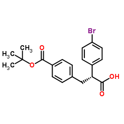 (2R)-2-(4-Bromophenyl)-3-(4-{[(2-methyl-2-propanyl)oxy]carbonyl}phenyl)propanoic acid Structure