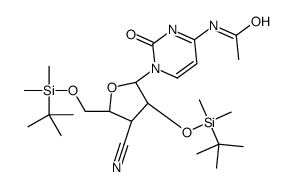 N-[1-[(2R,3R,4S,5S)-3-[tert-butyl(dimethyl)silyl]oxy-5-[[tert-butyl(dimethyl)silyl]oxymethyl]-4-cyanooxolan-2-yl]-2-oxopyrimidin-4-yl]acetamide结构式