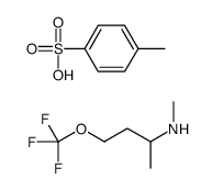N-Methyl-4-(trifluoromethoxy)-2-butanaminium 4-methylbenzenesulfo nate结构式