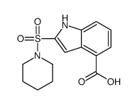 2-piperidin-1-ylsulfonyl-1H-indole-4-carboxylic acid结构式
