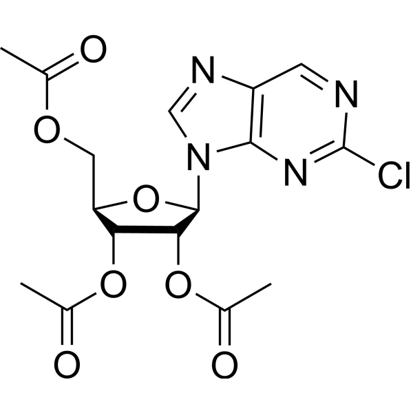 2-Chloro-9-[(2,3,5-tri-O-acetyl-β-D-ribofuranosyl)]-9H-purine结构式