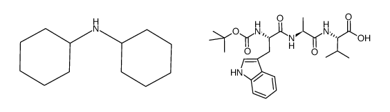 dicyclohexylamine (tert-butoxycarbonyl)-L-tryptophyl-L-alanyl-L-valinate结构式