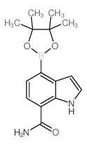 4-(4,4,5,5-四甲基-1,3,2-二噁硼烷-2-基)-1H-吲哚-7-羧酰胺结构式