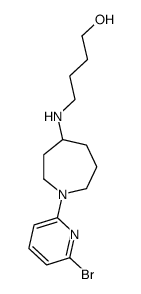 4-[1-(6-bromopyridin-2-yl)azepan-4-ylamino]butan-1-ol结构式