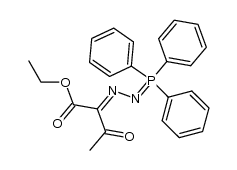 3-oxo-2-(triphenylphosphoranylidene-hydrazono)-butyric acid ethyl ester Structure