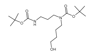 (4-hydroxybutyl)[[3-(1,1-dimethylethoxy)carbonylamino]propyl]carbamic acid, 1,1-dimethylethyl ester结构式