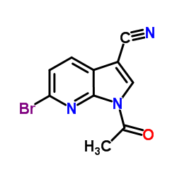 1-acetyl-6-bromo-1H-pyrrolo[2,3-b]pyridine-3-carbonitrile结构式