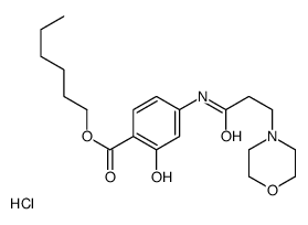 hexyl 2-hydroxy-4-(3-morpholin-4-ylpropanoylamino)benzoate,hydrochloride结构式