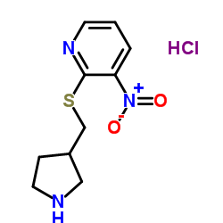 3-Nitro-2-[(3-pyrrolidinylmethyl)sulfanyl]pyridine hydrochloride (1:1) Structure