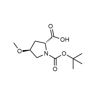 (2R,4S)-1-[(叔丁氧基)羰基]-4-甲氧基吡咯烷-2-羧酸结构式