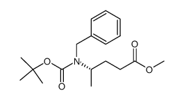 methyl 4(S)-[N-benzyl-N-(tert-butyloxycarbonyl)]aminopentanoate结构式