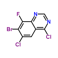 7-bromo-4,6-dichloro-8-fluoroquinazoline Structure