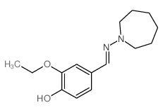 Phenol,2-ethoxy-4-[[(hexahydro-1H-azepin-1-yl)imino]methyl]- Structure