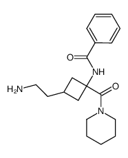 N-(3-(2-aminoethyl)-1-(piperidine-1-carbonyl)cyclobutyl)benzamide Structure