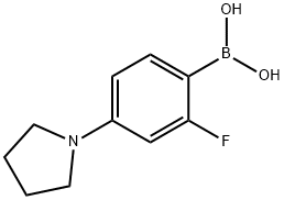 2-Fluoro-4-(pyrrolidino)phenylboronic acid结构式