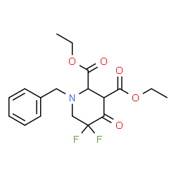 diethyl 1-benzyl-5,5-difluoro-4-oxopiperidine-2,3-dicarboxylate Structure
