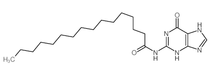 Hexadecanamide, N-(6,9-dihydro-6-oxo-1H-purin-2-yl)-结构式