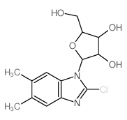 1H-Benzimidazole,2-chloro-5,6-dimethyl-1-b-D-ribofuranosyl- structure