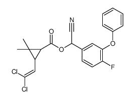 Cyano(4-fluoro-3-phenoxyphenyl)methyl 3-(2,2-dichlorovinyl)-2,2-d imethylcyclopropanecarboxylate结构式