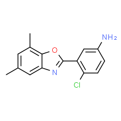 4-CHLORO-3-(5,7-DIMETHYL-BENZOOXAZOL-2-YL)-PHENYLAMINE结构式