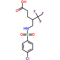 4-(([(4-CHLOROPHENYL)SULFONYL]AMINO)METHYL)-5,5,5-TRIFLUOROPENTANOIC ACID picture