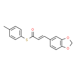 S-(4-METHYLPHENYL) 3-(1,3-BENZODIOXOL-5-YL)-2-PROPENETHIOATE structure